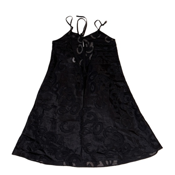 The Disney Catalog Black Spaghetti Straps Patterned Slip Dress Size M - Picture 3 of 6